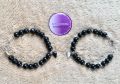 Caring Heart's Valentines Day Special: Black Couple Bracelet with Magnetic Heart. 