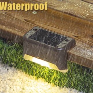4Pcs Solar Step Light / Waterproof Warm White Bright Lamp / Outdoor LED Solar Light / Stair Light Lighting