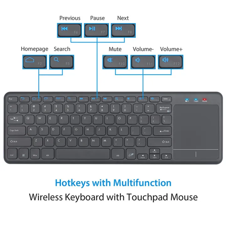 Mini Ultra-slim 2.4GHz Wireless Keyboard 78 Keys Keyboard With Touchpad ...