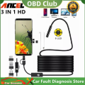 (Preorder)[OBD Club] Mini USB Endoscope Waterproof HD Borescope 6LED Mobile Phone Inspection Snake Camera For Smart Phone PC 1M Soft Wire. 