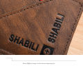Vintage Men's Zipper Wallet PU Leather Short Coin Purse Business Man Card Holders. 