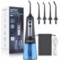 Cordless Water Dental Flosser Teeth Cleaner, INSMART Professional 300ML Tank DIY Mode USB Rechargeable Dental Oral Irrigator for Home and Travel, IPX7 Waterproof 6 Modes Irrigate for Oral Care. 