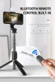 Tech Infinite Q03S Selfie Stick Tripod with Beauty Fill Light 760mm Wireless Remote BT 360 Rotation Phone Camera Aluminium Alloy Stand Holder Wireless Remote Selfie Stick BT Tripod 3 in 1 with LED Fill Light for Smartphone. 