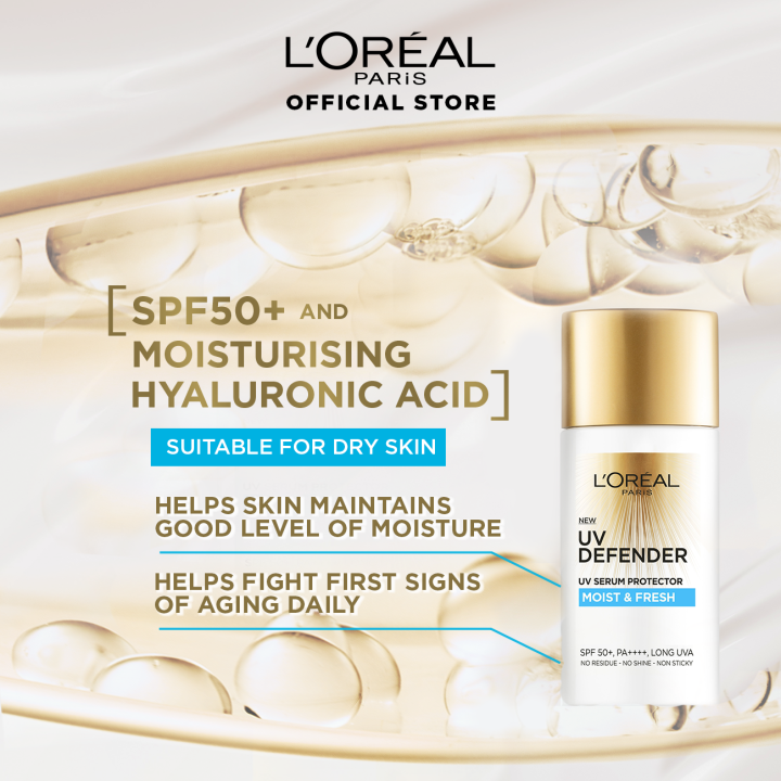 L%E2%80%99Oreal%20UV%20Defender%20Serum%20Protector%20Sunscreen%20Moist%20&%20Fresh%20SPF50+%20PA++++%2050ml%20-%20Image%202