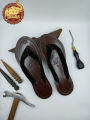 Men Slipper ဆင်ပေါက် သားရေဖိနပ် (အောက်ခံ TPR ပိတ်). 