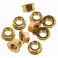 ရွှေရောင်ကော်လံပန်းခေါင်း Hexagon nuts with flange. 
