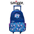 [Smiggle] Singapore Preorder Away Trolley Backpack With Light Up Wheels Navy. 