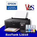 (Preorder) Printer Epson EcoTank L3210 AIO 3 IN 1 inkjet tank printer, 1 set of genuine ink, 4 colors, ready to use [2-year warranty]. 