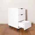 (Preorder) Ctrend 3-drawer wooden cabinet with wheels GR-011 white. 