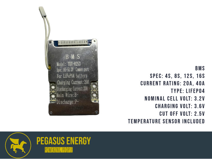 BMS Battery Management System 4S 8S 12S 16S 20A 40A LiFePo4 Module w/ Temperature Sensor