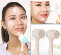 2 in 1 Facial Cleansing Brush, Silicone Double-sided Portable Massage Face Skin Care Tool Washing Product  Pink. 
