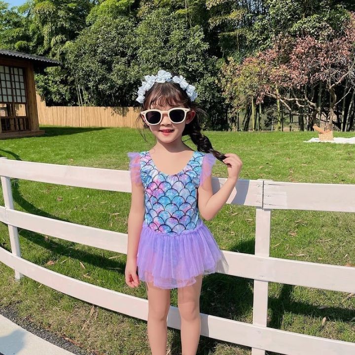 ငါးအရေခွံပုံမိန်းကလေးရေကူးအကျီ (BBFSS004)