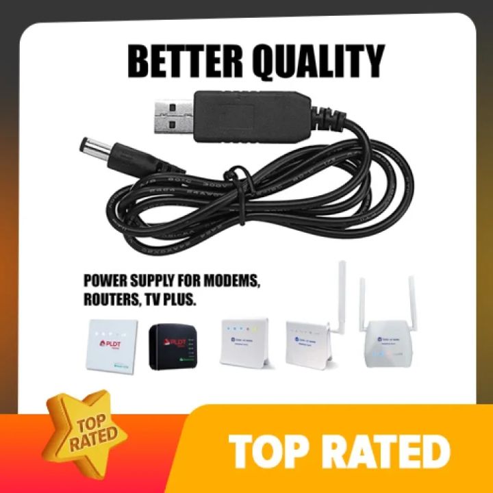 5V to 12V USB Converter Cable for Routers, Modems and TVs