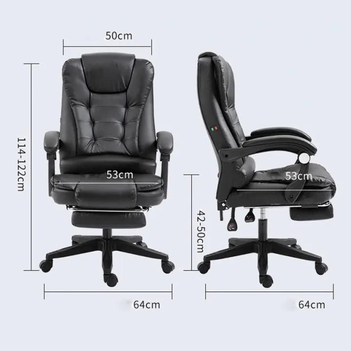 Demine%20Mart%20Gaming%20Office%20Boss%20Chair%20PU%20Leather%20Massage%20Chair%20With%20Footrest%20Computer%20Armchair%20360%C2%B0%20Rotatable%20Lift%20Chair%20-%20Image%204