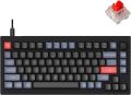 Keychron V1 Wired Custom Mechanical Keyboard Knob Version, 75% Layout QMK/VIA Programmable with Hot-swappable Keychron K Pro Red Switch Compatible with Mac Windows Linux Carbon Black (Transparent). 