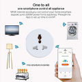 Smartlife Universal 10A smart plug with socket, App remote and alexa/goo.gle-home/siri assistant voice control. 