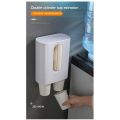 Disposable Cup Holder Water Dispenser Dustproof Cup Holder Wall Mount Double Tube Paper Cup Rack. 