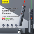 🔴🟢Red /Green Baseus Orange Dot Wireless Presenter With USB/Type-C Receiver (Rechargeable/ AAA battery type). 