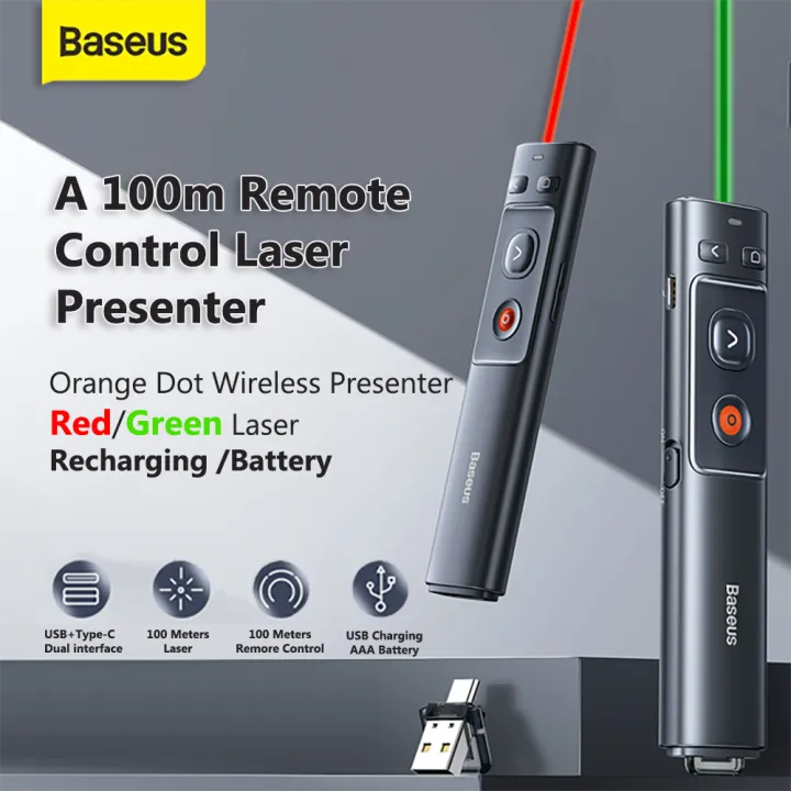%F0%9F%94%B4%F0%9F%9F%A2Red%20/Green%20Baseus%20Orange%20Dot%20Wireless%20Presenter%20With%20USB/Type-C%20Receiver%20(Rechargeable/%20AAA%20battery%20type)%20-%20Image%202