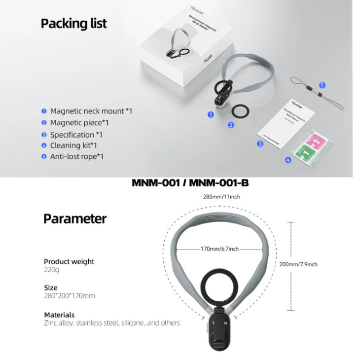 (Preorder)%20Telesin%20Magnetic%20Neck%20Mount%20for%20Phones%20-%20Image%202