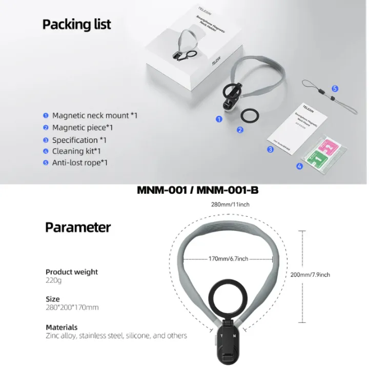 (Preorder)%20Telesin%20Magnetic%20Neck%20Mount%20for%20Phones%20-%20Image%202