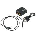 Digital Optical Coax to Analog RCA Audio Converter Adapter With Fiber Cable. 