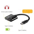 2 in 1 Type-C and 3.5mm Cable for Android Dual Aluminum Splitter. 