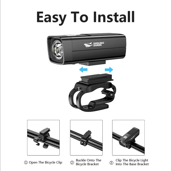Smiling%20Shark%20Multifunctional%20Ultra%20Bright%203%20Modes%20LED%20Bike%20Light%20USB%20Rechargeable%20Handlebar%20Mounted%20Bicycle%20Headlilght%20Riding%20Light%20for%20Outdoor%20Cycling%20Camping%20(Model:QX-D421)%20-%20Image%203