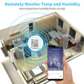 (Preorder)SMATRUL Tuya Temperature And Humidity Sensor, Wifi Smart Home Indoor Hygrometer Alarm Battery LCD Display For Alexa Google for Android IOS APP Control. 