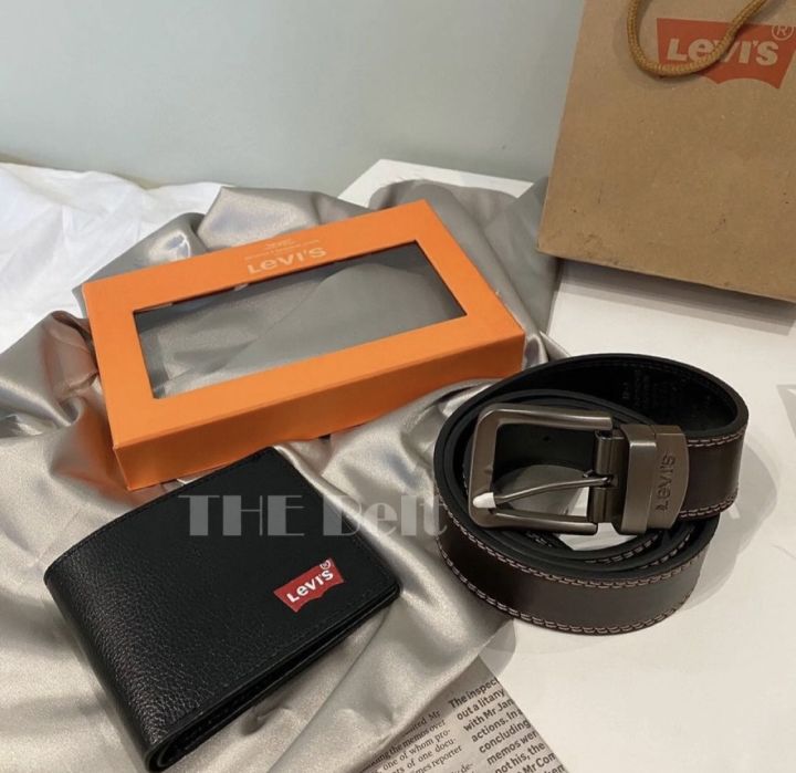 Levi's Belt and Wallet (paper bag and box included) Full Logo (good ...