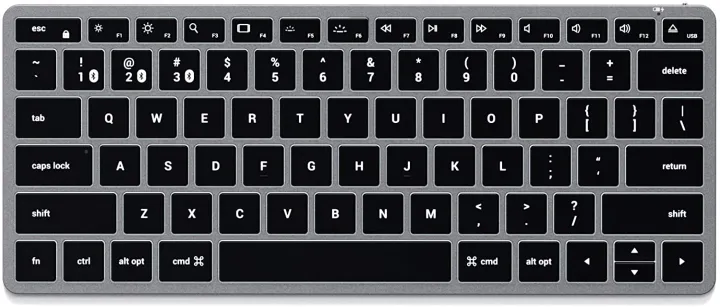 Satechi Slim X1 Bluetooth Backlit Keyboard – Illuminated Keys & Multi-Device Sync – Compatible with MacBook Pro/Air 2020, 2020 iMac, 2020 iPad Pro/Air, 2012 & Newer Mac Devices
