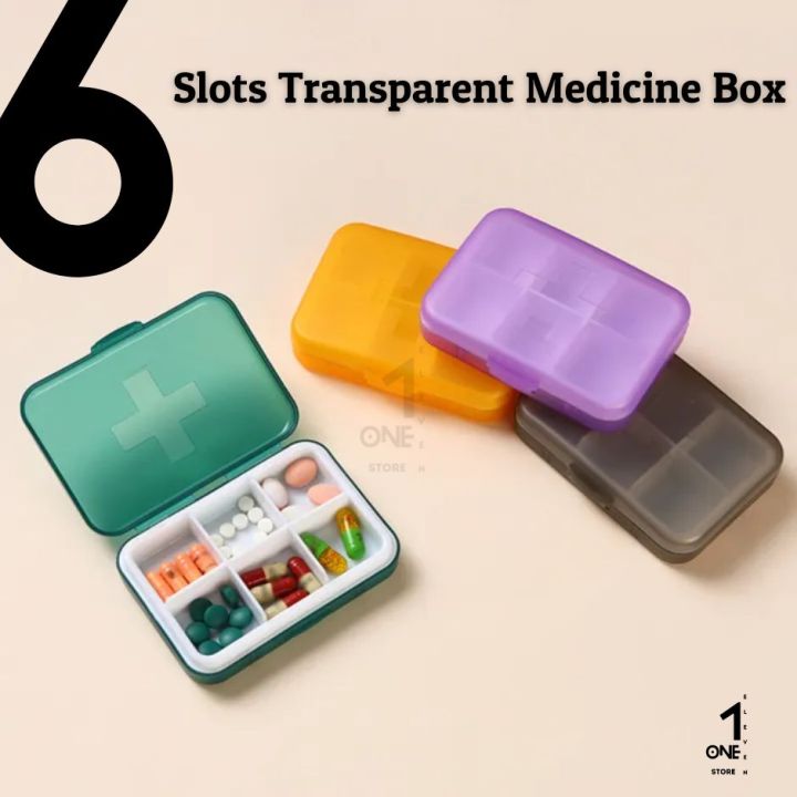 6-Compartment Small Medicine Box, Multi-Functional Medicine Storage Box
