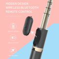 Tech Infinite Q03S Selfie Stick Tripod with Beauty Fill Light 760mm Wireless Remote BT 360 Rotation Phone Camera Aluminium Alloy Stand Holder Wireless Remote Selfie Stick BT Tripod 3 in 1 with LED Fill Light for Smartphone. 