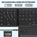 Tech Infinite JEQANG JB-836 Portable Quadruple Folding Wireless Bluetooth keyboard with Foldable Touchpad Bluetooth Wireless Keyboard With Touchpad Portable keyboard Ultra Slim Pocket Folding Keyboard For Windows/Android/IOS/iPad/iPhone/Tablet PC. 
