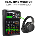 (Preorder) SHALANRA M4S PRO Professional 4-Channel Mini Mixer with Built-in UHF Wireless Microphone (2 ranges, 100M handheld range), Supports Bluetooth/USB/MP3/PC playback and home/car recording.. 