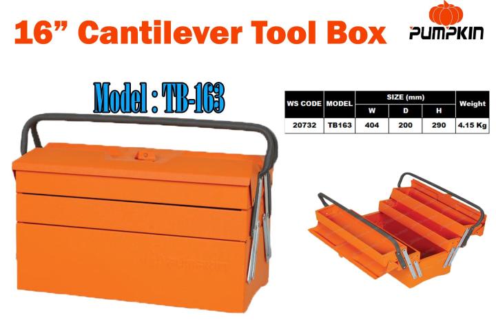 TB-163 ,16''Cantilever Tool Box PUMPKIN 20732
