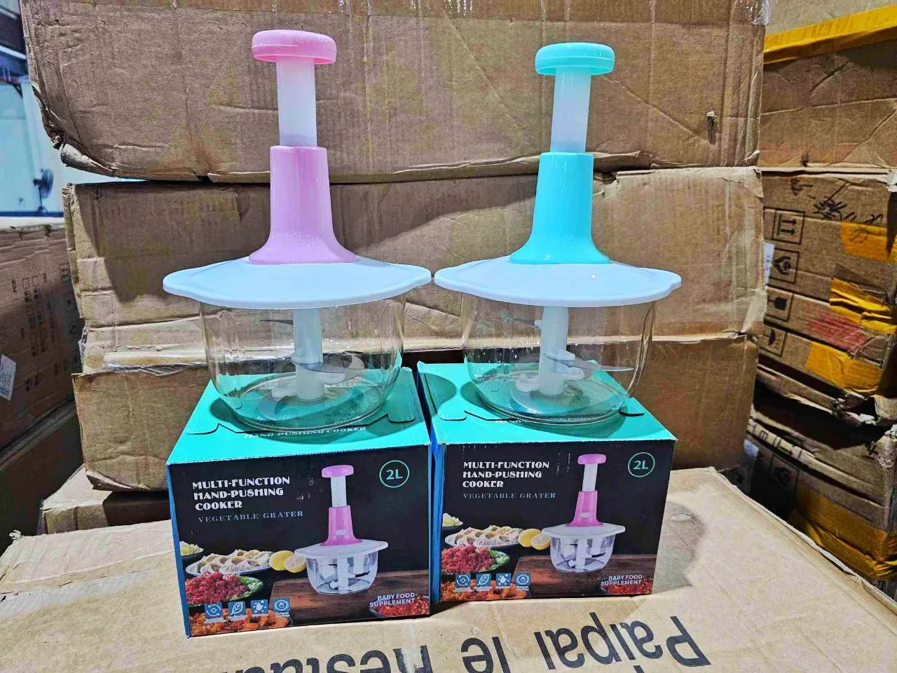 Hand String Blender Hand Chopper, Powerful Pull String Vegetable Blender Stainless Steel ...