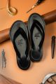 Men Slipper ဆင်ပေါက် သားရေဖိနပ် (အောက်ခံ TPR ပိတ်). 