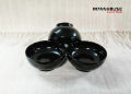 ယွန်းအနက်ထည်ပန်းကန်လုံး (Black Lacquered Mini Bowl) (D-10 cm x H - 5 cm). 