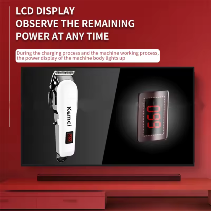 Kemei%20KM-809A%20Professional%20Hair%20Clipper%20LCD%20Display%20Household%20Rechargeable%20Trimmer%20Haircut%20Clipper%20Cutter%20Styling%20Tool%20-%20Image%204