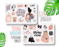 Girl Power Sticker Sheet - 2 Stickers Sheet  Kiss Cut Stickers for Planners  Journals and Scrapbooking  Laptop Sticker  Car Sticker  Phone Sticker  Waterbottle Sticker  Wall Sticker  Waterproof Sticker. 
