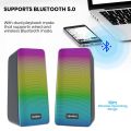 Tech Infinite E-1080 Wireless Bluetooth Speaker with RGB Light Subwoofer Speaker Stereo USB Audio Sound Box Mini Speaker for PC Gamer/Computer/TV/Phone/Laptop (Note: Need external power supply to operate). 
