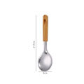 Wooden Handle Stainless Steel Wok Spatula Rice Spoon Frying Cooking Utensils. 