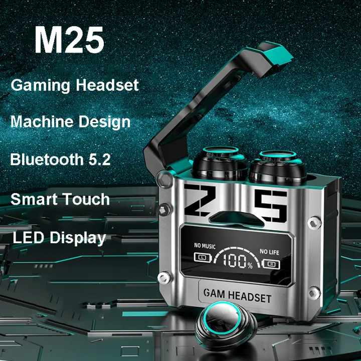 M25%20Wireless%20Bluetooth%205.2%20Magnetic%20Hatch%20Metal%20Mechanical%20Style%20Dual%20Ear%20Digital%20Display%20In%20Ear%20Sport%20Bluetooth%20-%20Image%202