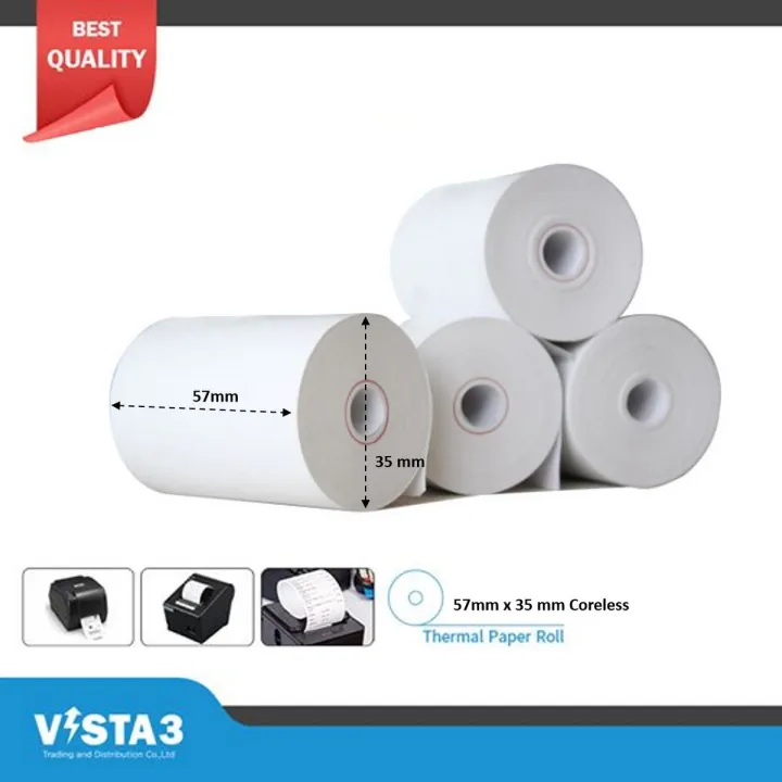 ( 30 Rolls) FoodPanda Paper Roll, Thermal Receipt Paper, POS Paper, Slip Paper, 57x35mm (Price is for 30 Rolls)