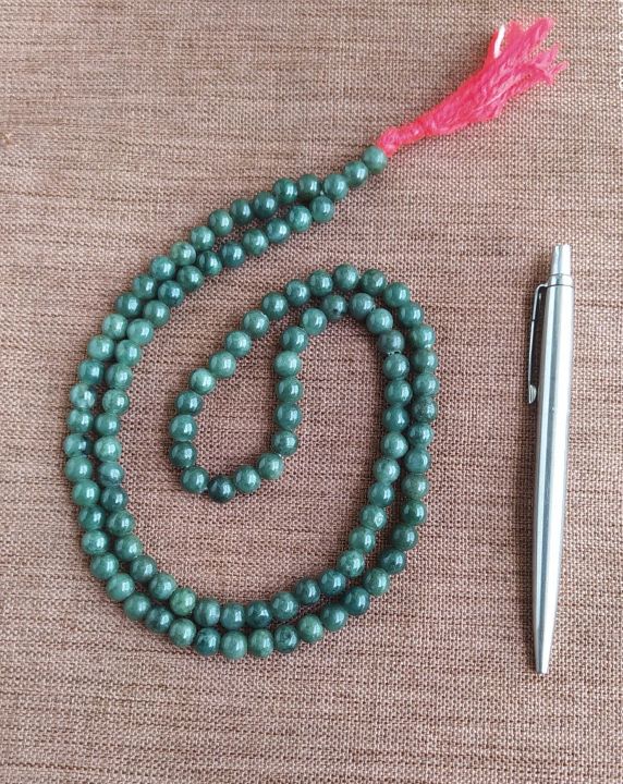108 beads jade Buddhist rosary,  ၁၀၈ လုံး ကျောက်စိမ်းစိတ်ပုတီး ရိုးရိုး