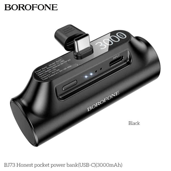 (Preorder)%C2%A0BOROFONE%20BJ73%20mini%20Pocket%20Powerbank%203000mAh%20capacity%20with%20Type-C/iOS%20charger,%20LED%20light%20-%20Image%207