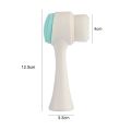 2 in 1 Facial Cleansing Brush, Silicone Double-sided Portable Massage Face Skin Care Tool Washing Product  Pink. 