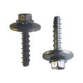 အရစ်နှစ်ထပ်ပါသော ထိပ်တုံး ကွန်ကရစ်စကူ Cross Recessed Hex Head Double Layer Threaded Tapcon Masonry Concrete Screw(Thailand). 