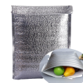 Thick Aluminum Foil Insulation Bag with Sticker 40x50cm, Reusable Thermal Insulated Food Storage Bag Thermal Cooler, Lunch Box | Takeaway. 